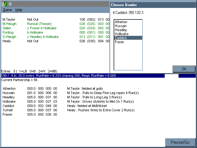 WinCricket Screenshot