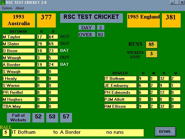 RSC Cricket Screenshot